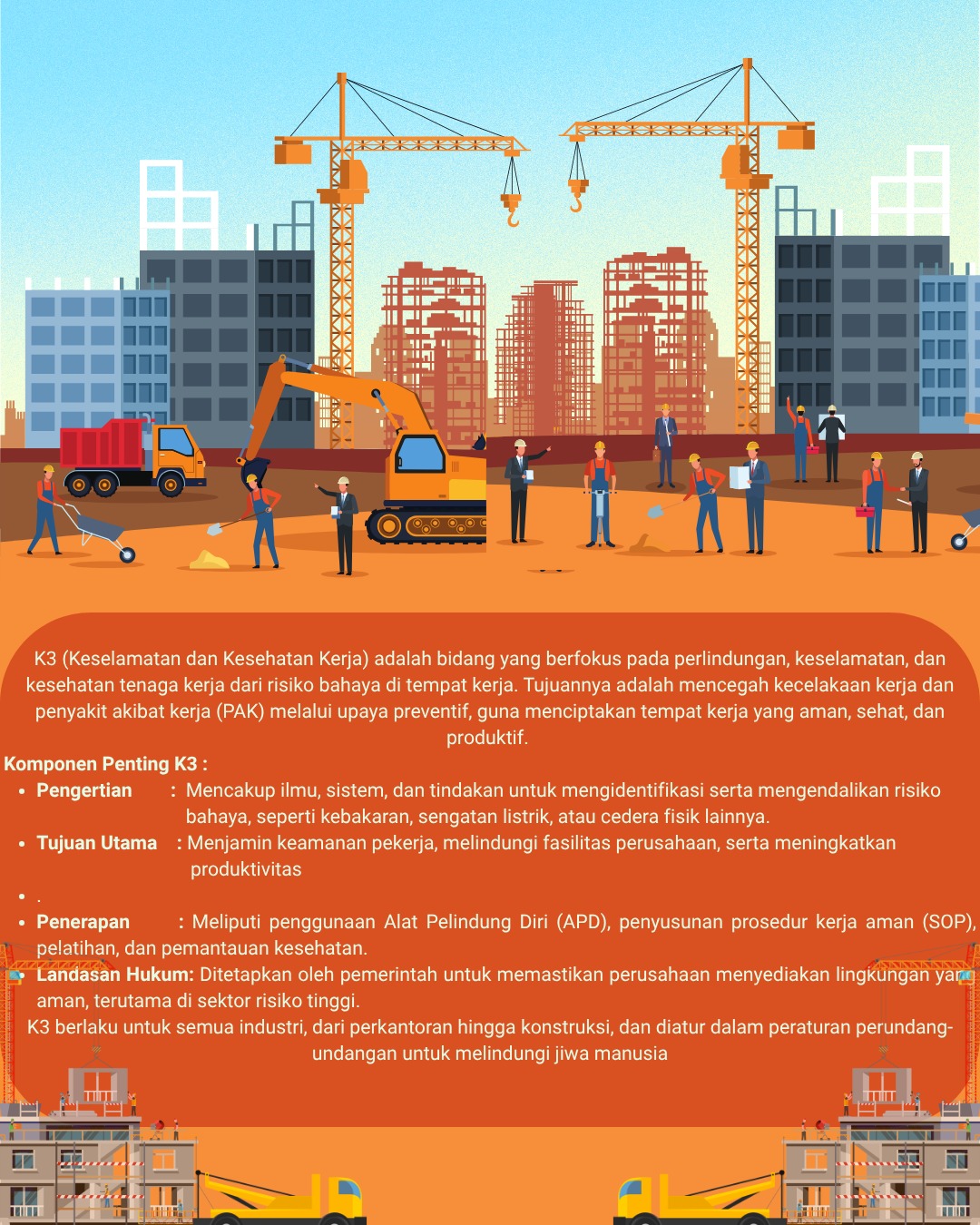 Ilustrasi kegiatan kerja yang membutuhkan penerapan K3.